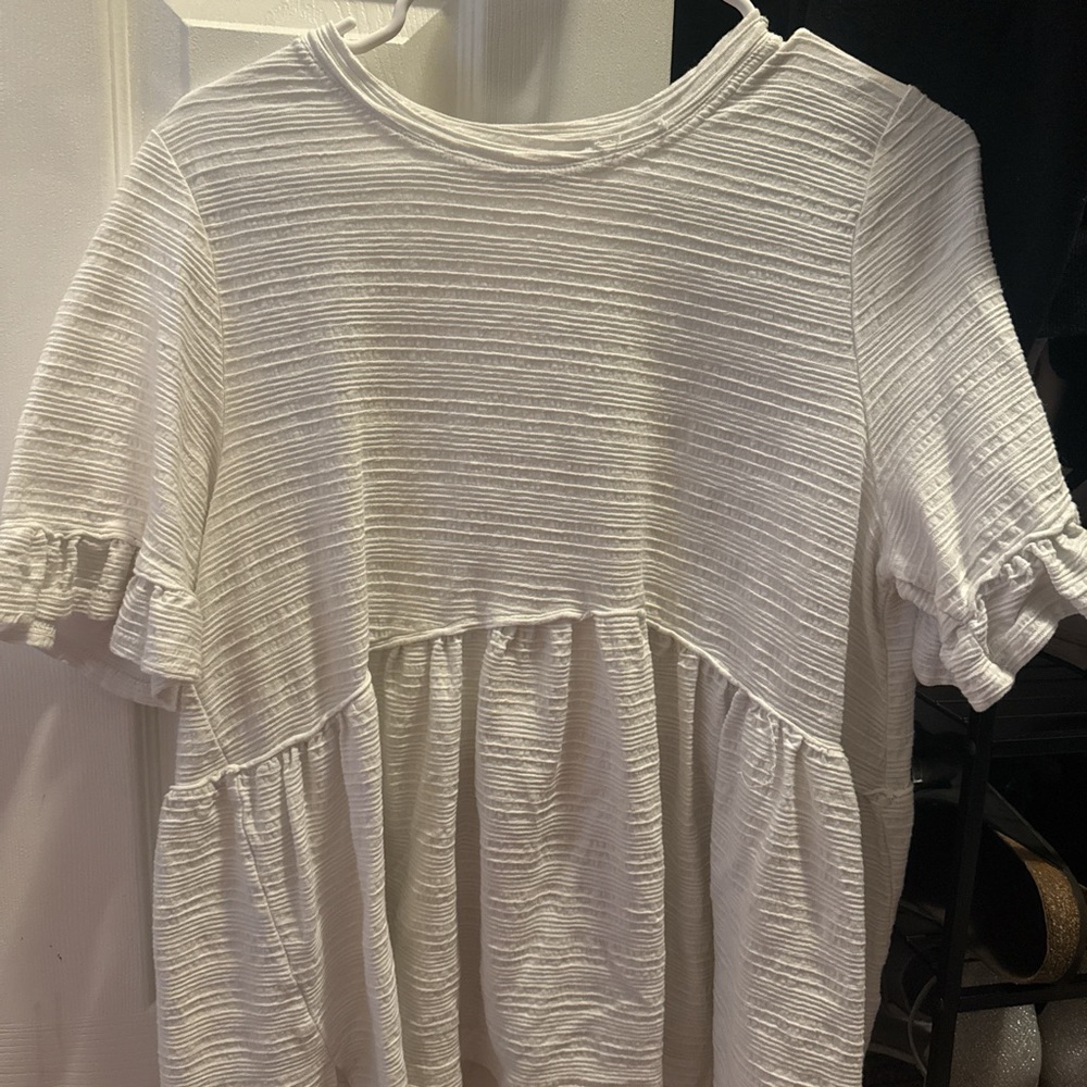 Altar'd State White Textured Blouse